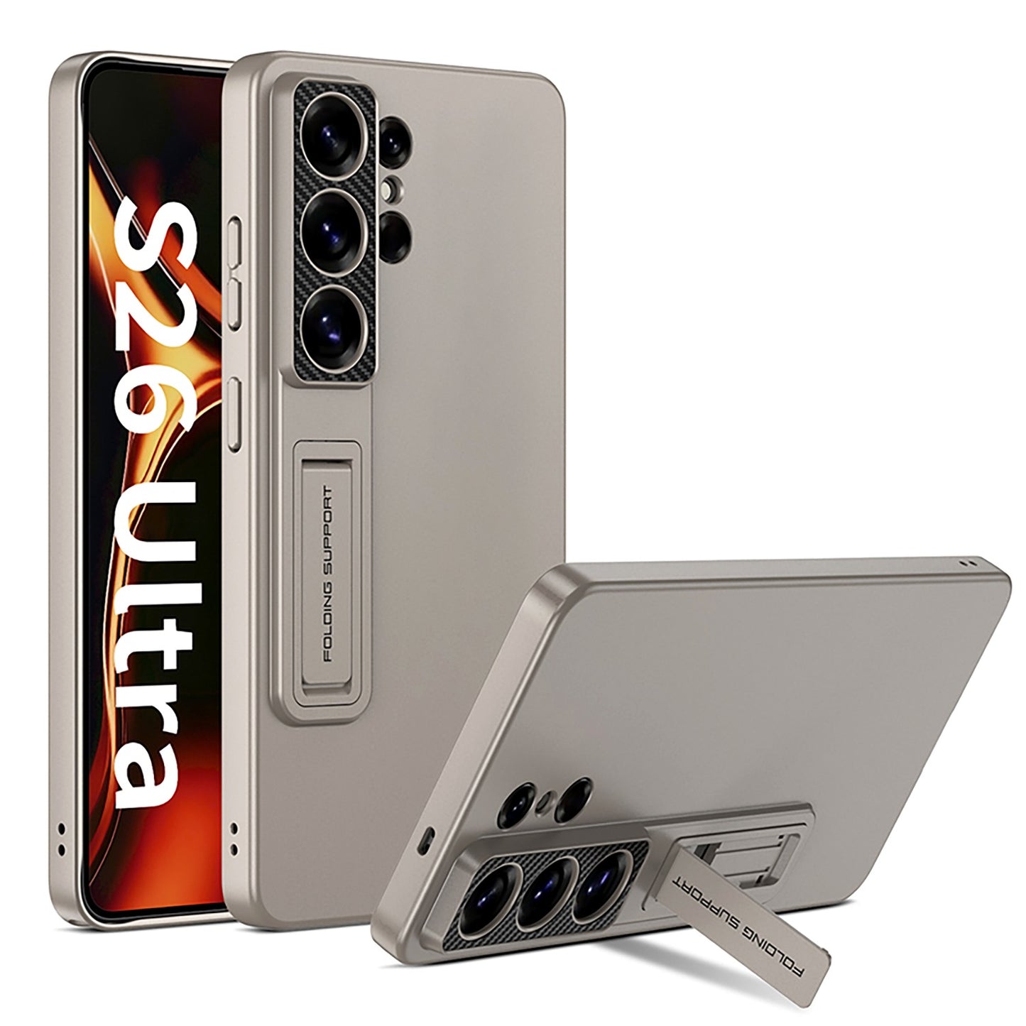 Titanium Gray ultra-thin kickstand case for Samsung Galaxy S26 Ultra