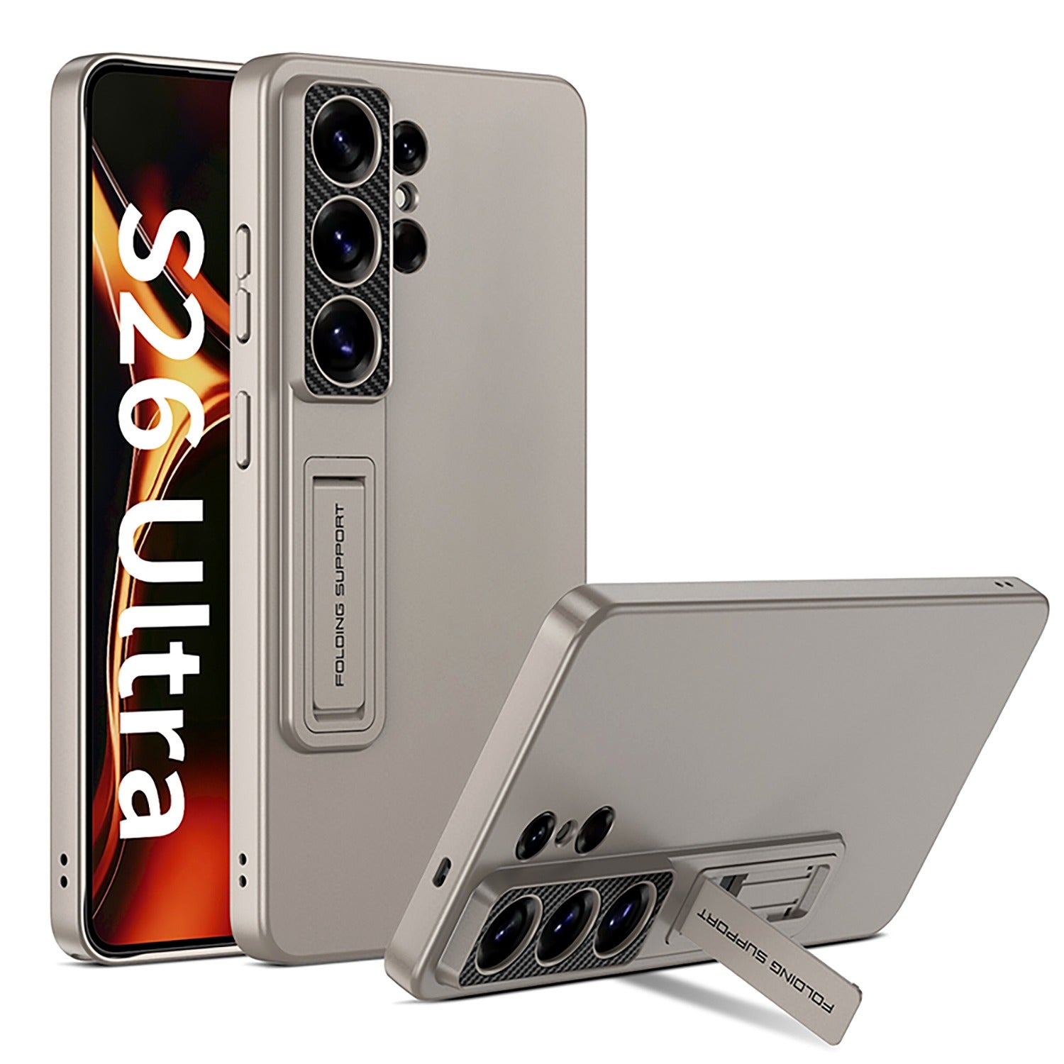 Titanium Gray ultra-thin kickstand case for Samsung Galaxy S26 Ultra